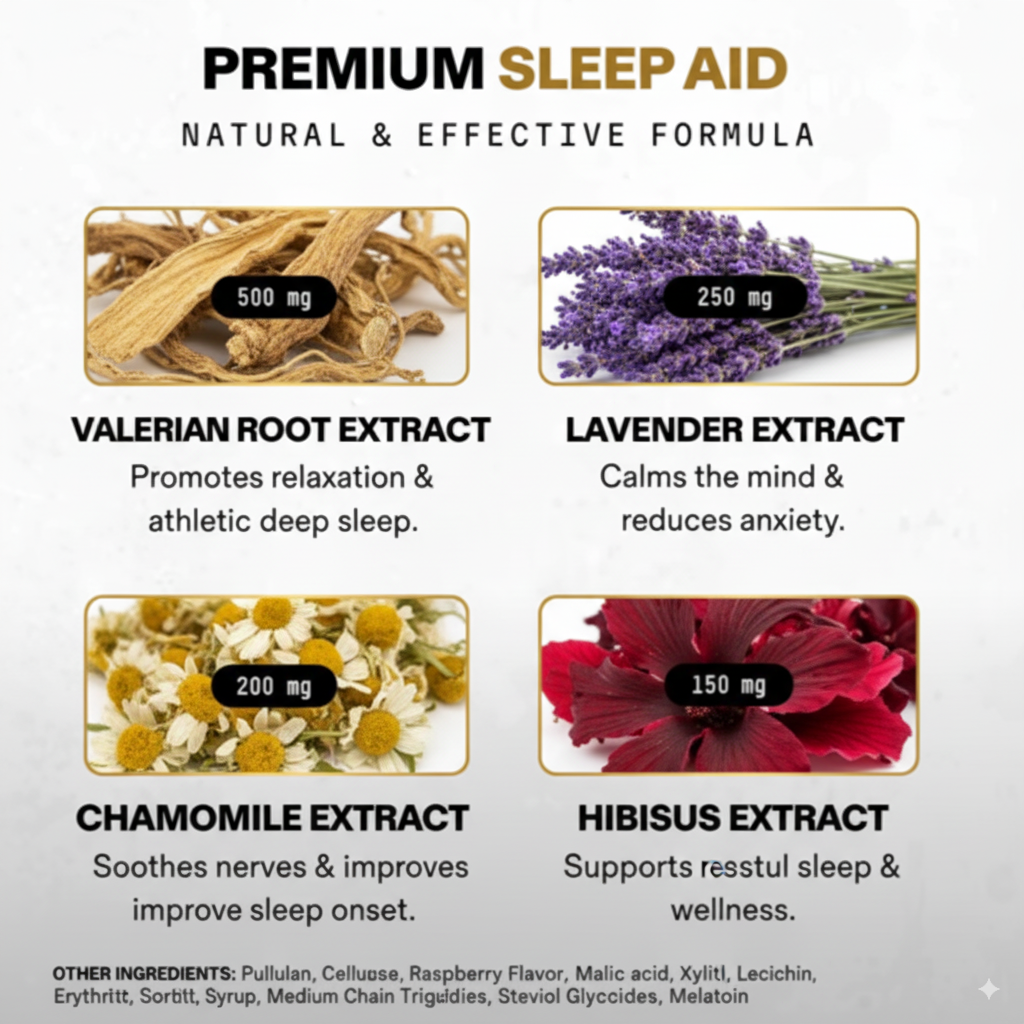 Sleep Strips – Promote Restful Sleep & Relaxation | Valerian, Melatonin & Herbal Blend | 30 Oral Strips | Made in India
