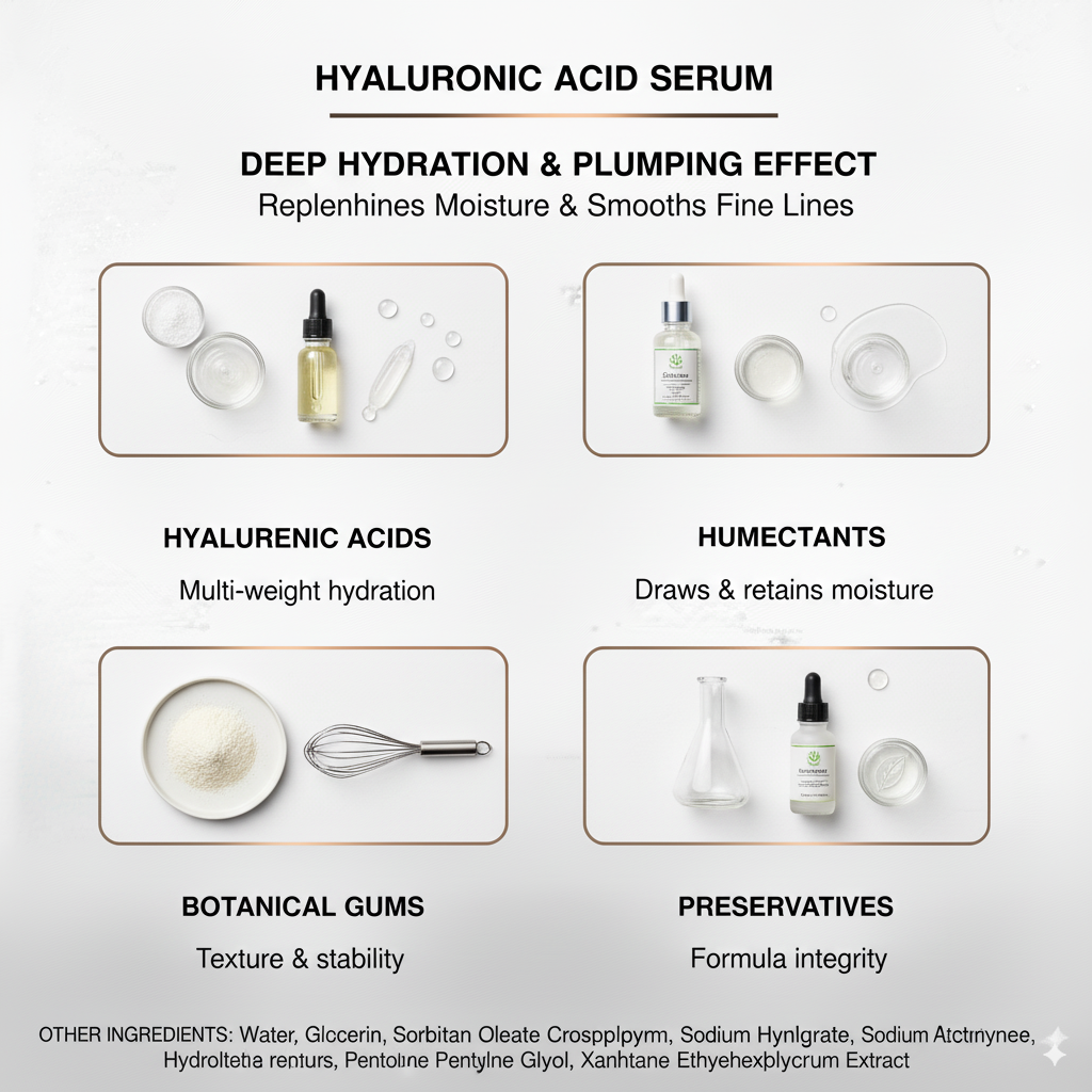 Hyaluronic Acid Serum – Deep Hydration & Skin Rejuvenation in Weeks | 4-Types Hyaluronic Acid Complex | 1 fl oz | Made in USA
