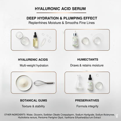 Hyaluronic Acid Serum – Deep Hydration & Skin Rejuvenation in Weeks | 4-Types Hyaluronic Acid Complex | 1 fl oz | Made in USA