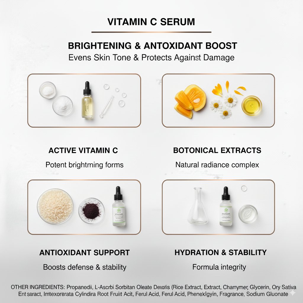 Vitamin C Serum – Brighten Skin, Reduce Dark Spots & Boost Collagen in Weeks | Magnesium Ascorbyl Phosphate & Ferulic Acid | 1 fl oz | Made in USA