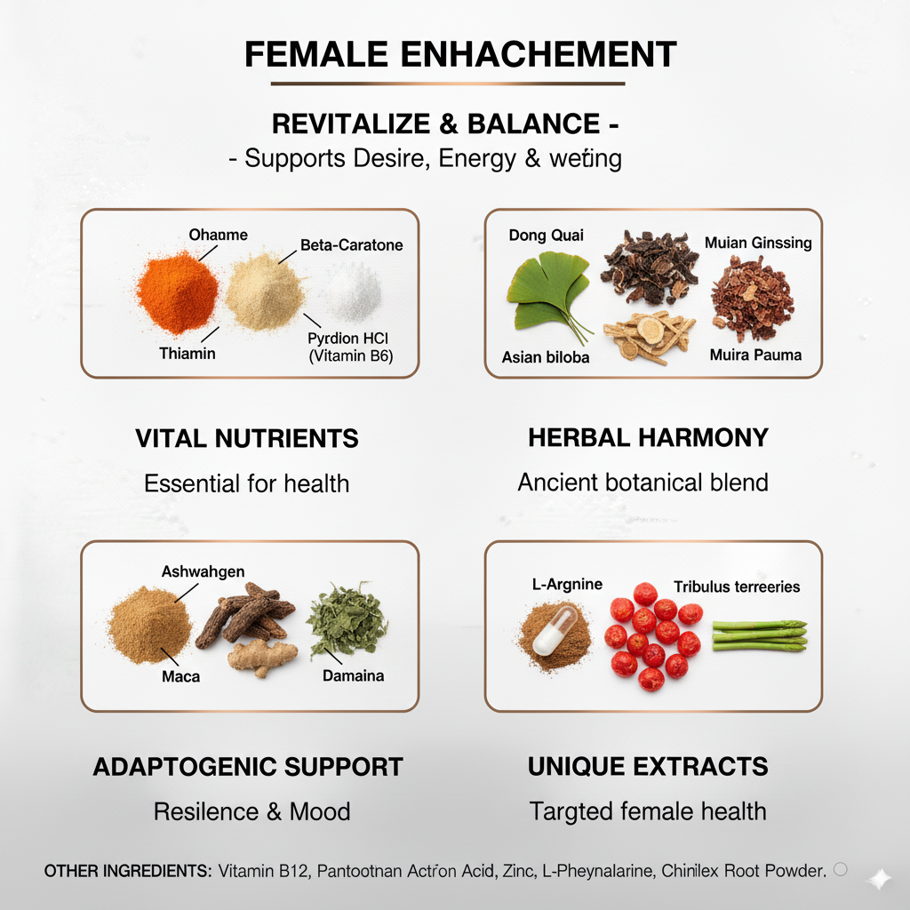 Female Enhancement – Support Energy, Circulation & Daily Vitality | Tribulus, Ashwagandha & Ginseng Blend | 60 Capsules | Made in USA