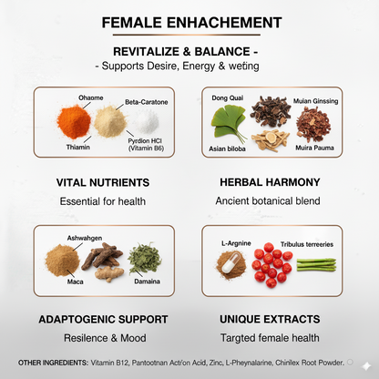 Female Enhancement – Support Energy, Circulation & Daily Vitality | Tribulus, Ashwagandha & Ginseng Blend | 60 Capsules | Made in USA
