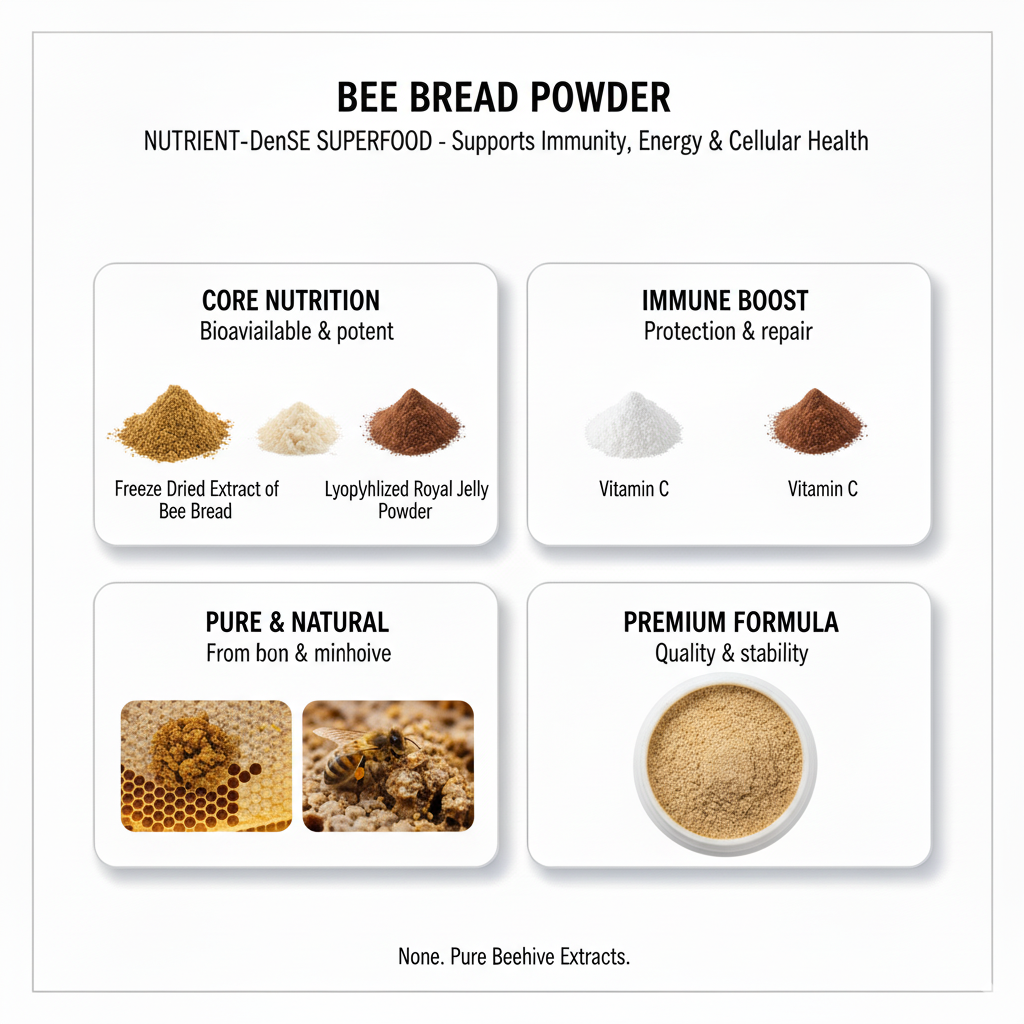 Bee Bread Powder – Natural Energy, Immunity & Vitality Boost | Bee Bread, Royal Jelly & Propolis | 30 Sachets | Made in Latvia