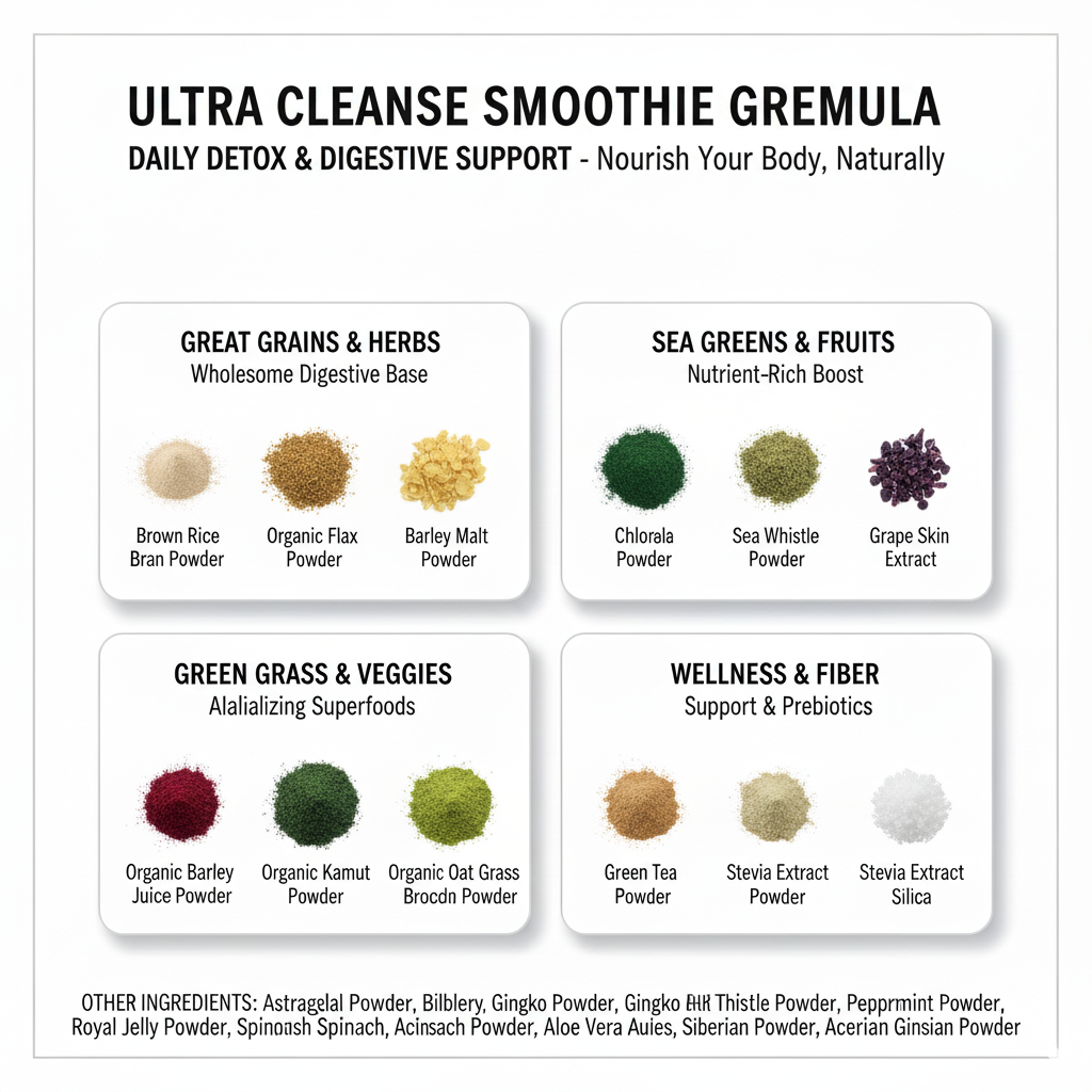 Ultra Cleanse Smoothie Greens – Boost Energy, Detox & Mental Clarity in Days | Organic Superfoods & Adaptogens | 250g | Made in USA