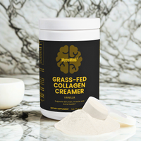 Grass-Fed Collagen Creamer – Youthful Skin, Hair & Joint Support in Weeks | Types 1 & 3 Collagen, Vanilla Flavor | 240g | Made in USA